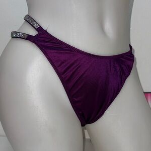 🔥Victoria's Secret Purple Panties Silver Accents Very sexy Brazilian Sz XL NWT